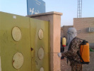 عملیات ضدعفونی و گندزدایی سطوح در معابر و اماکن عمومی روستای کود شهرستان زهک