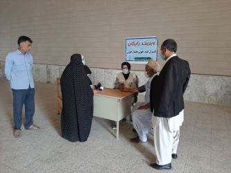 برپایی ایستگاه سنجش سلامت به مناسبت فرا رسیدن ایام نوروز در محل نماز جمعه شهرستان زهک